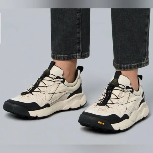 NWT Flower Mountain IWANO 2 UNI Suede and technical fabric sneakers -White-Black - Picture 5 of 16